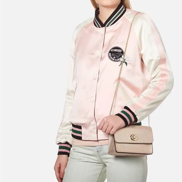 Coach Women's Turnlock‎ Chain Crossbody Leather Bag, Platinum/Gold, NWOT - Picture 9 of 16